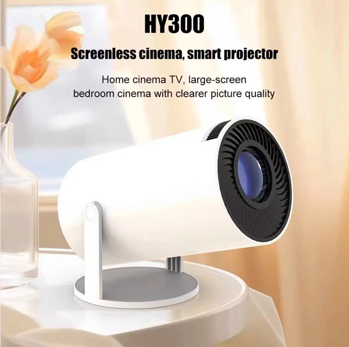 Hy300 Pro And FY300 new Projector 4K  Wifi 1080P 1280*720P HD Home Cinema Outdoor Portable Video Movies Led Mini Projetor